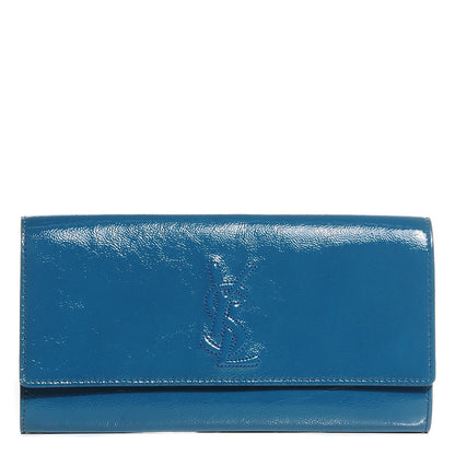 Saint Laurent Textured Patent Small Belle de Jour Clutch Blue 1 of 7