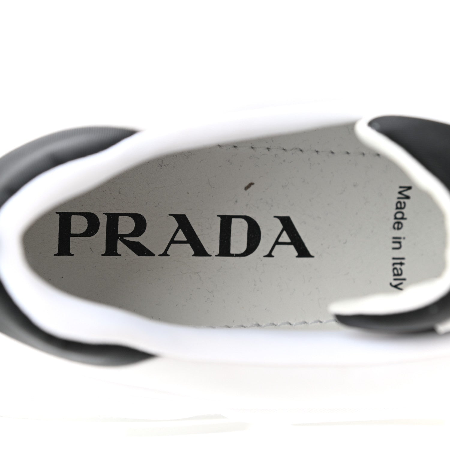 Prada Re-Nylon Gabardine Rubber Logo Quilted Womens 50mm Low Top Sneakers 38.5 White Black 7 of 9