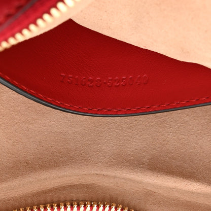 Gucci Calfskin Matelasse Diagonal Mini Interlocking G Heart Shoulder Bag Hibiscus Red 7 of 11