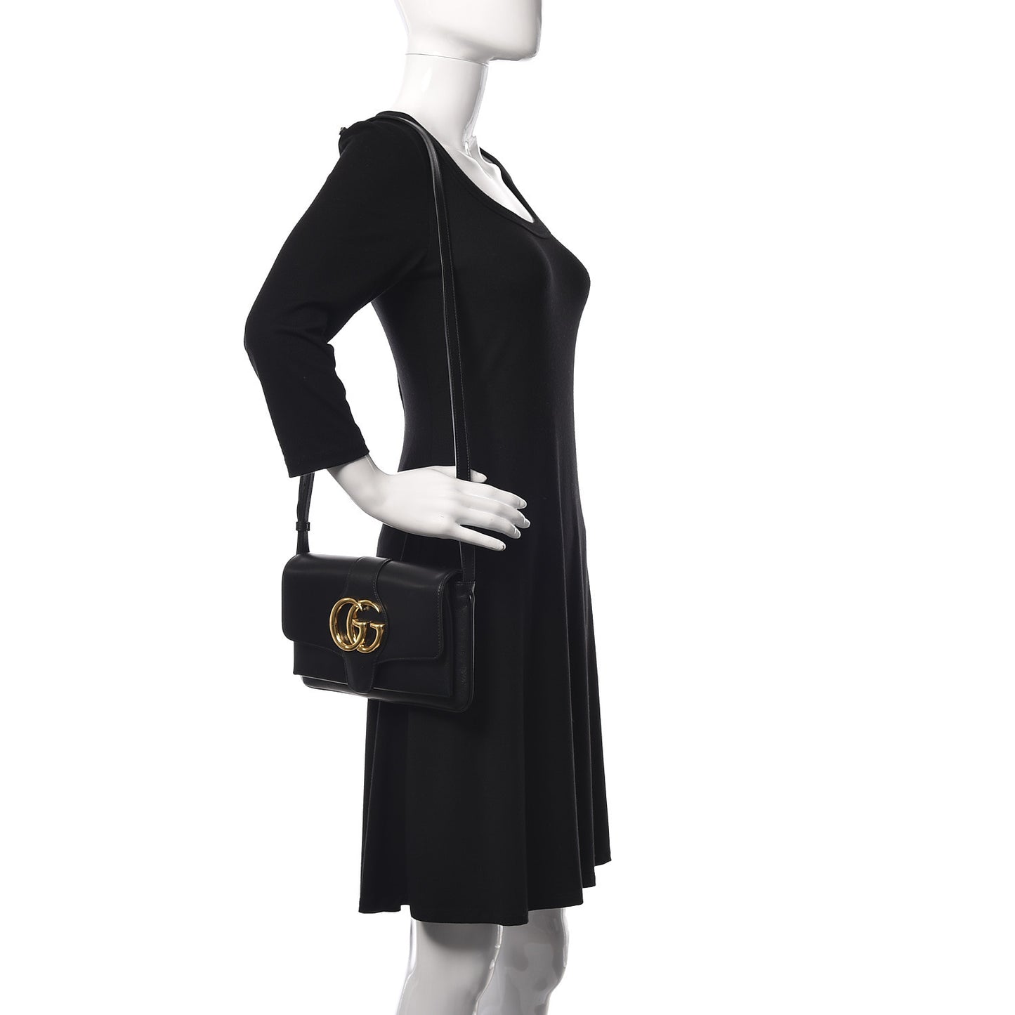 Vitello Palmellato Lux Small Arli Flap Shoulder Bag Black