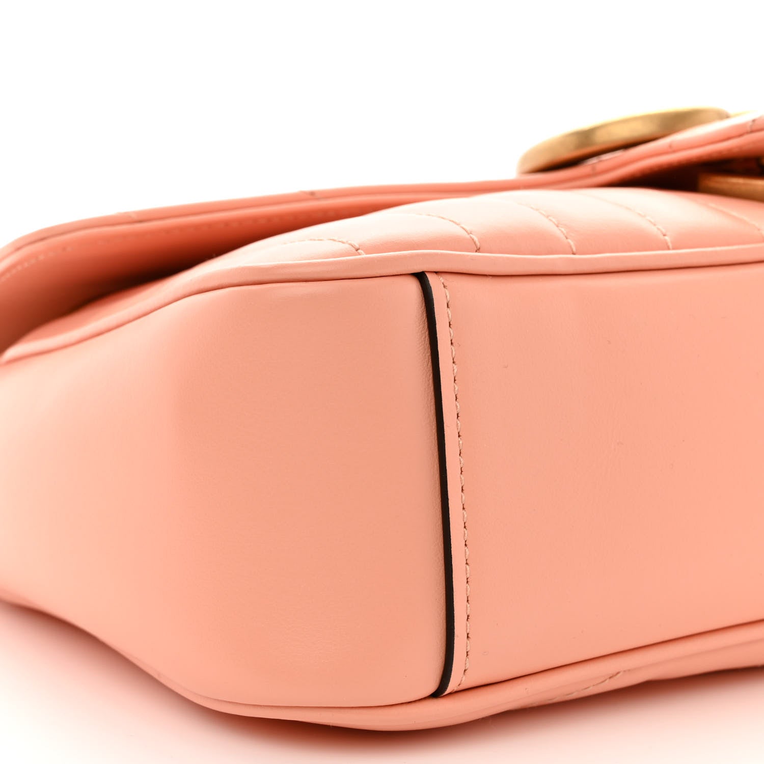 Gucci Calfskin Vertical Ring Matelasse Small GG Marmont Shoulder Bag Peachy Chic 9 of 11