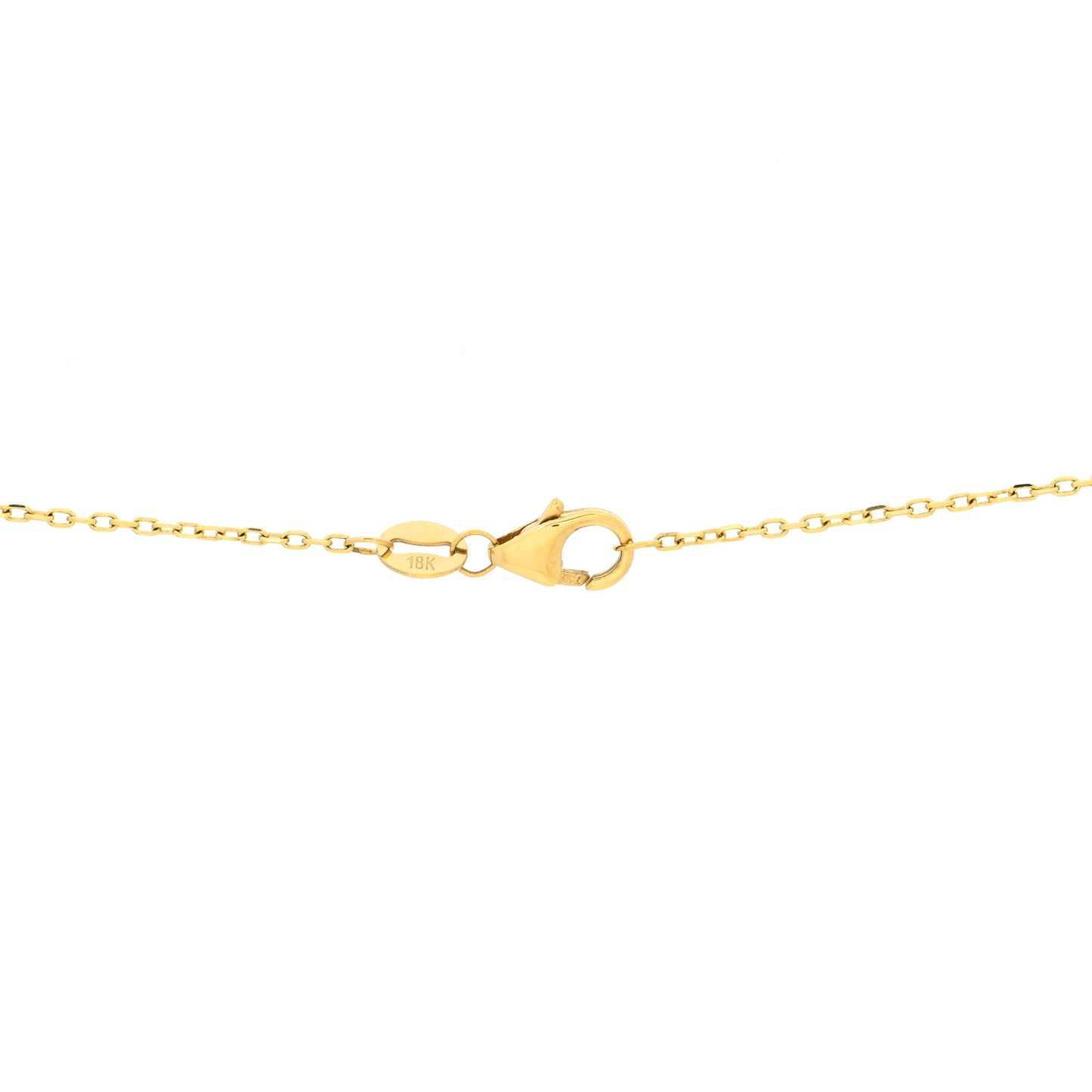 18K Yellow Gold Diamond Enamel Petite Champleve Protection Stationary Necklace Green