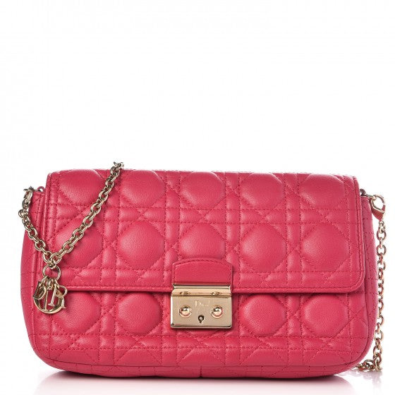 Christian Dior Lambskin Cannage Miss Dior Promenade Pouch Fuchsia 1 of 8