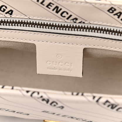 Gucci X BALENCIAGA Calfskin Matelasse Logo Print Small GG Marmont Shoulder Bag White 6 of 10
