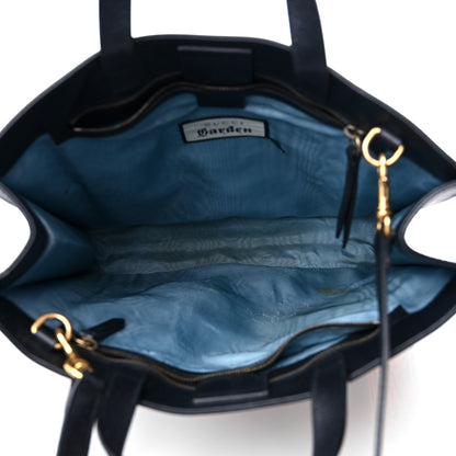 Gucci Textured Calfskin Garden Bat Vertical Shopping Tote Black 4 of 14