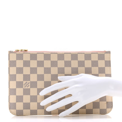Louis Vuitton Damier Azur Neverfull MM GM Pochette Rose Ballerine 2 of 10