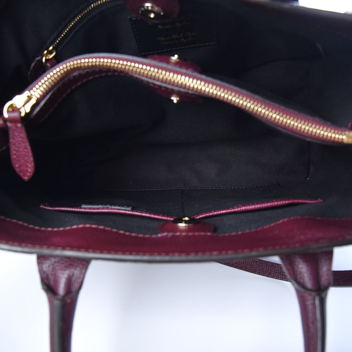 Grainy Calfskin House Check Medium Banner Tote Mahogany Red