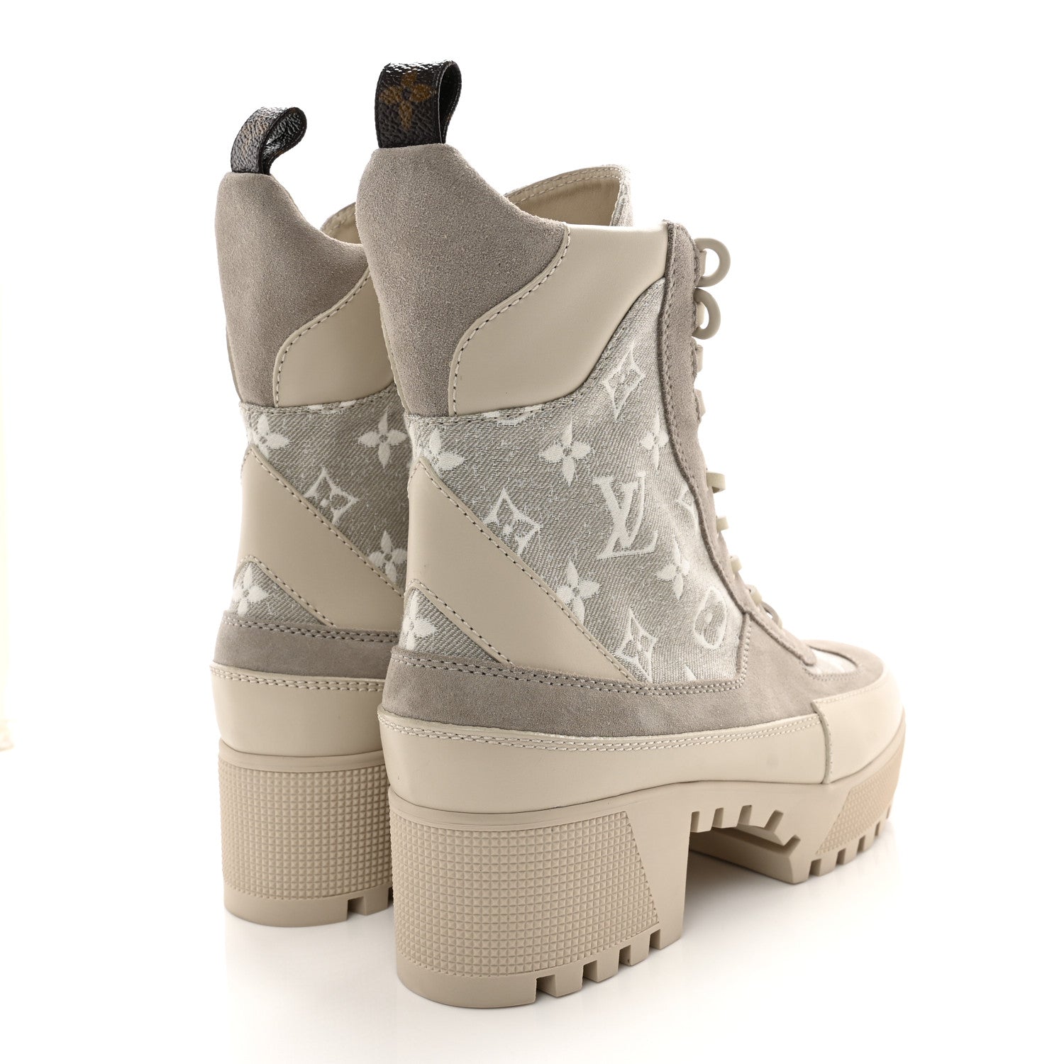 Louis Vuitton Suede Calfskin Laureate Platform Desert Boots 38 Taupe 4 of 10
