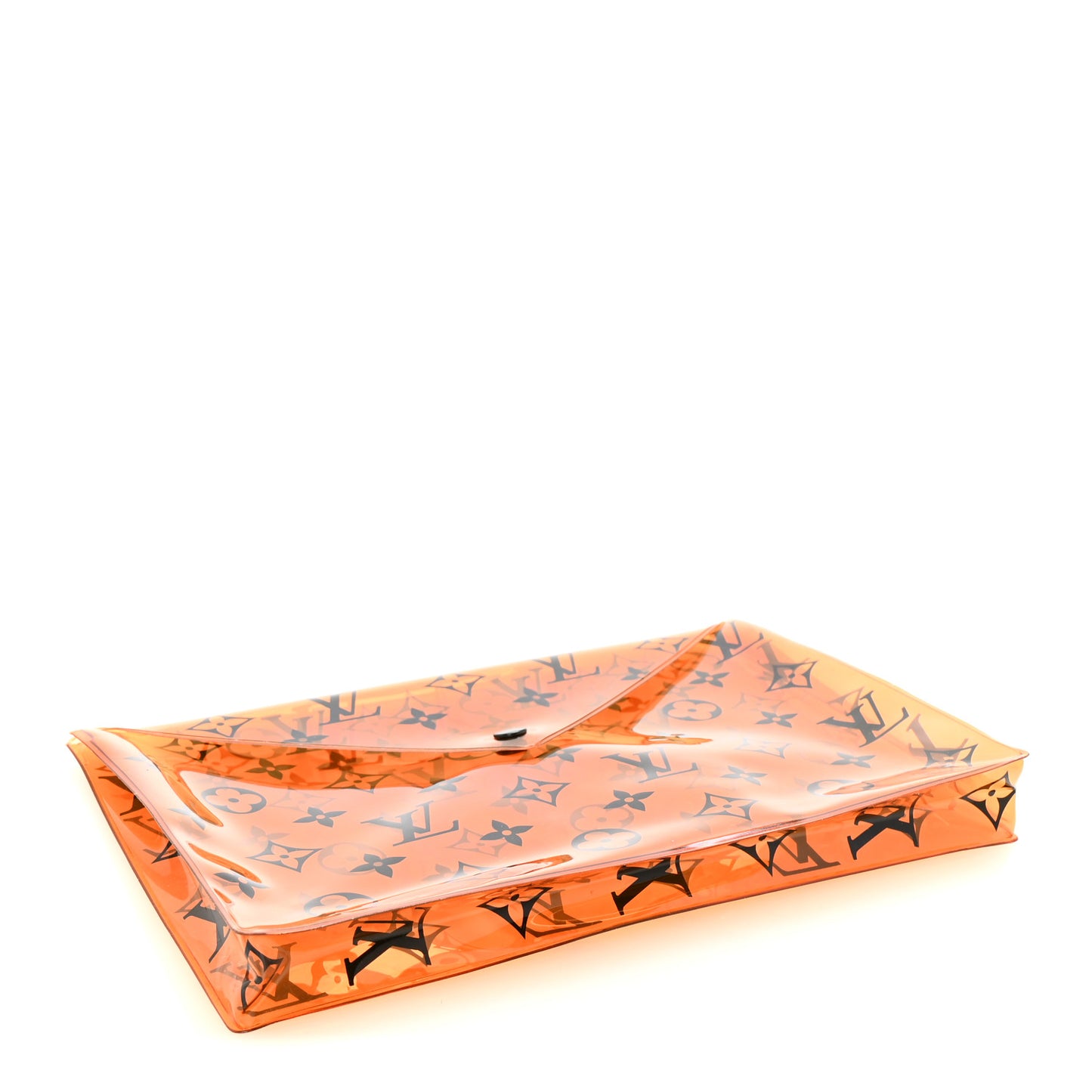 PVC Monogram Printed Envelope Pouch Orange