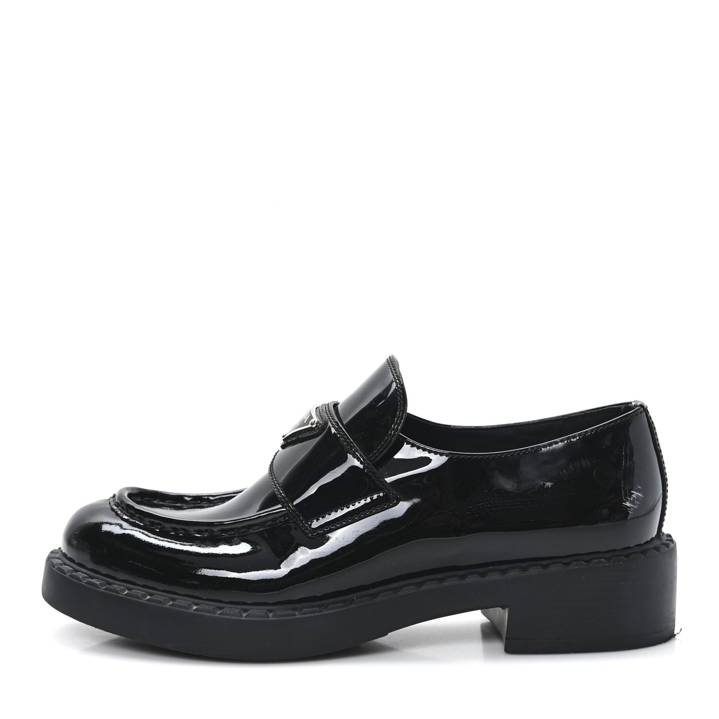 Vernice Triangle 50mm Loafers 39.5 Black