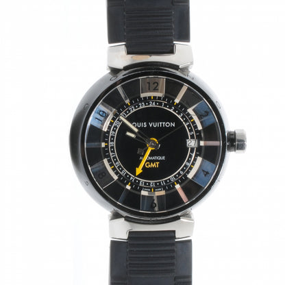 Louis Vuitton Stainless Steel Rubber 41mm Tambour GMT Automatic Watch Black 1 of 5