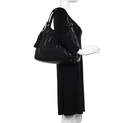 Gucci Pebbled Calfskin Medium Soho Shoulder Bag Black 2 of 11