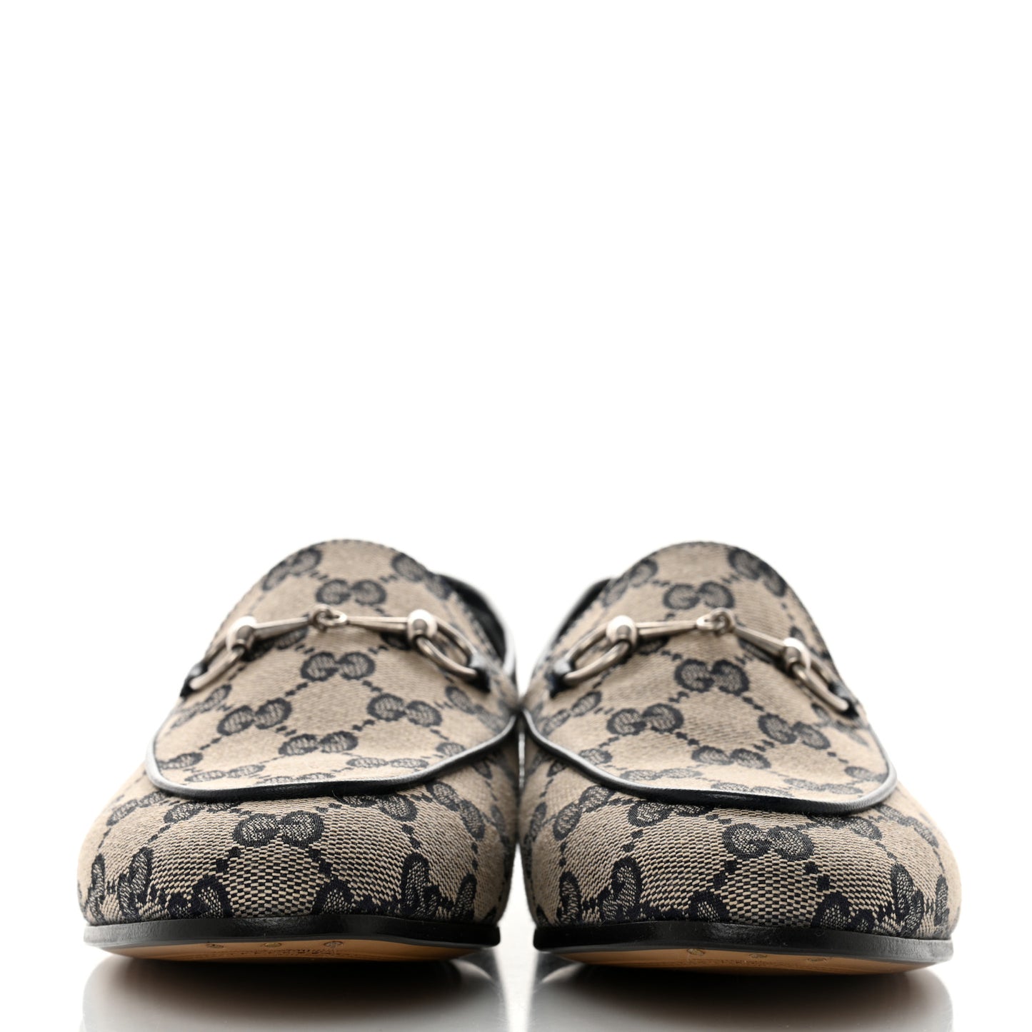 Monogram Malaga Kid Horsebit Womens Jordaan Loafers 39 Beige Blue