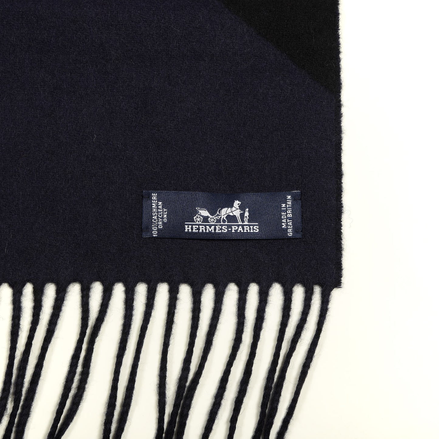 Cashmere Casaque Chevron Muffler Marine Black