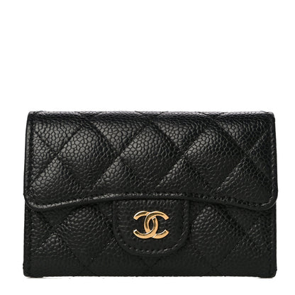 Chanel Caviar Quilted Flap Card Holder Wallet Black 1 of 11