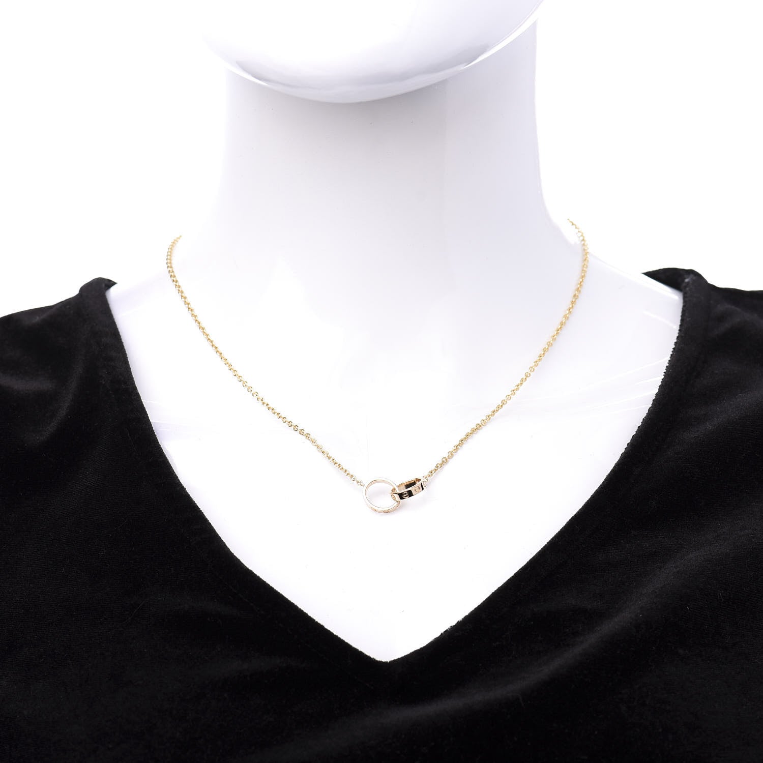Cartier 18K Yellow Gold Interlocking LOVE Necklace 2 of 6