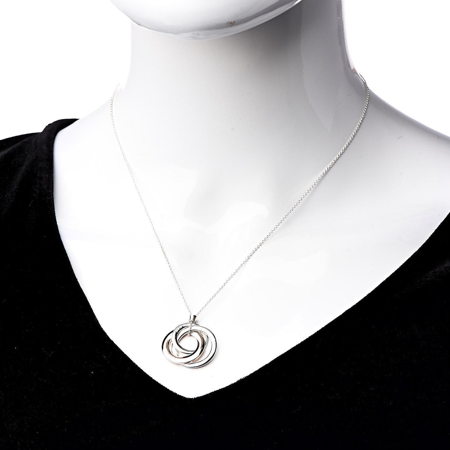 Sterling Silver Rubedo 1837 Circles Pendant Necklace