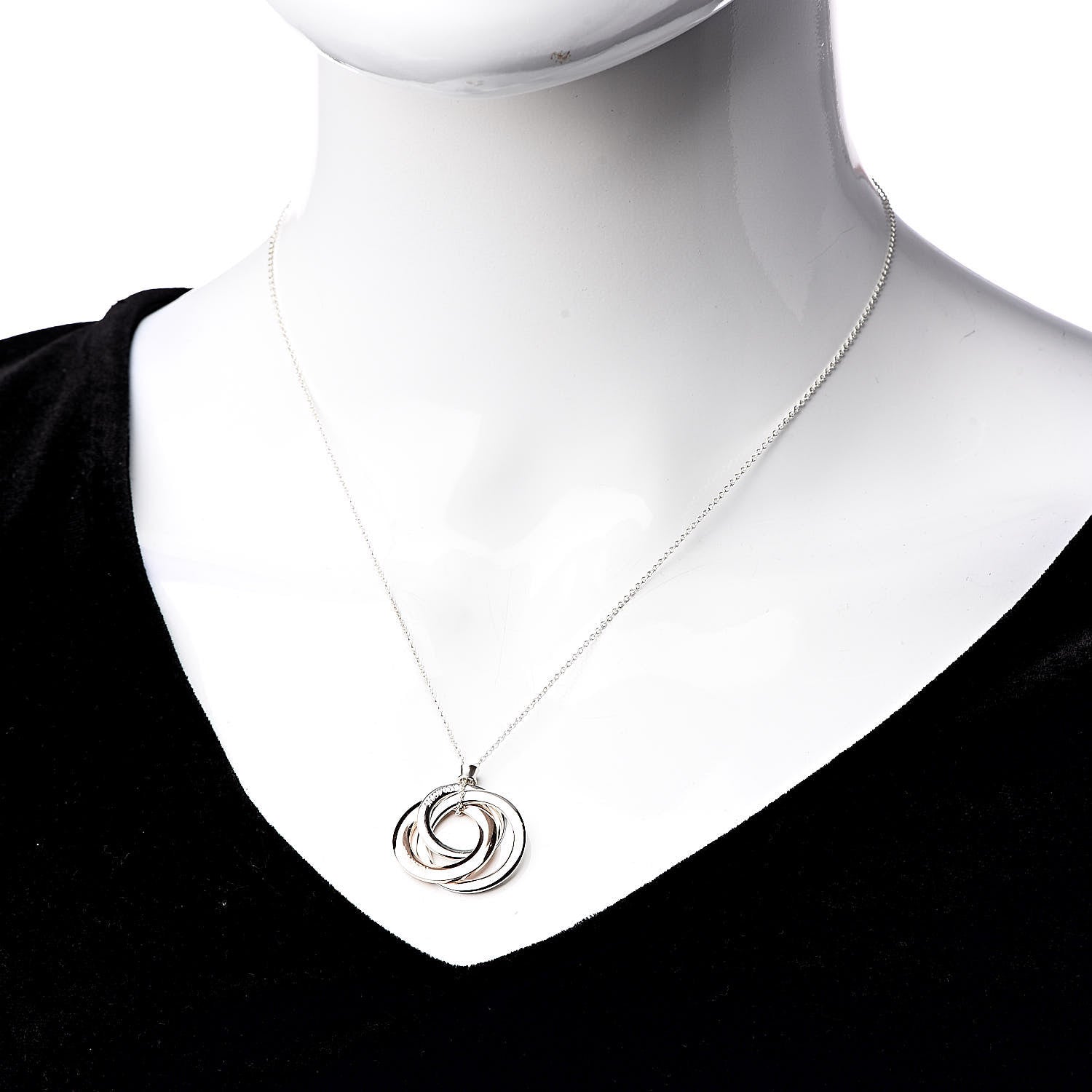 Tiffany Sterling Silver Rubedo 1837 Circles Pendant Necklace 2 of 7