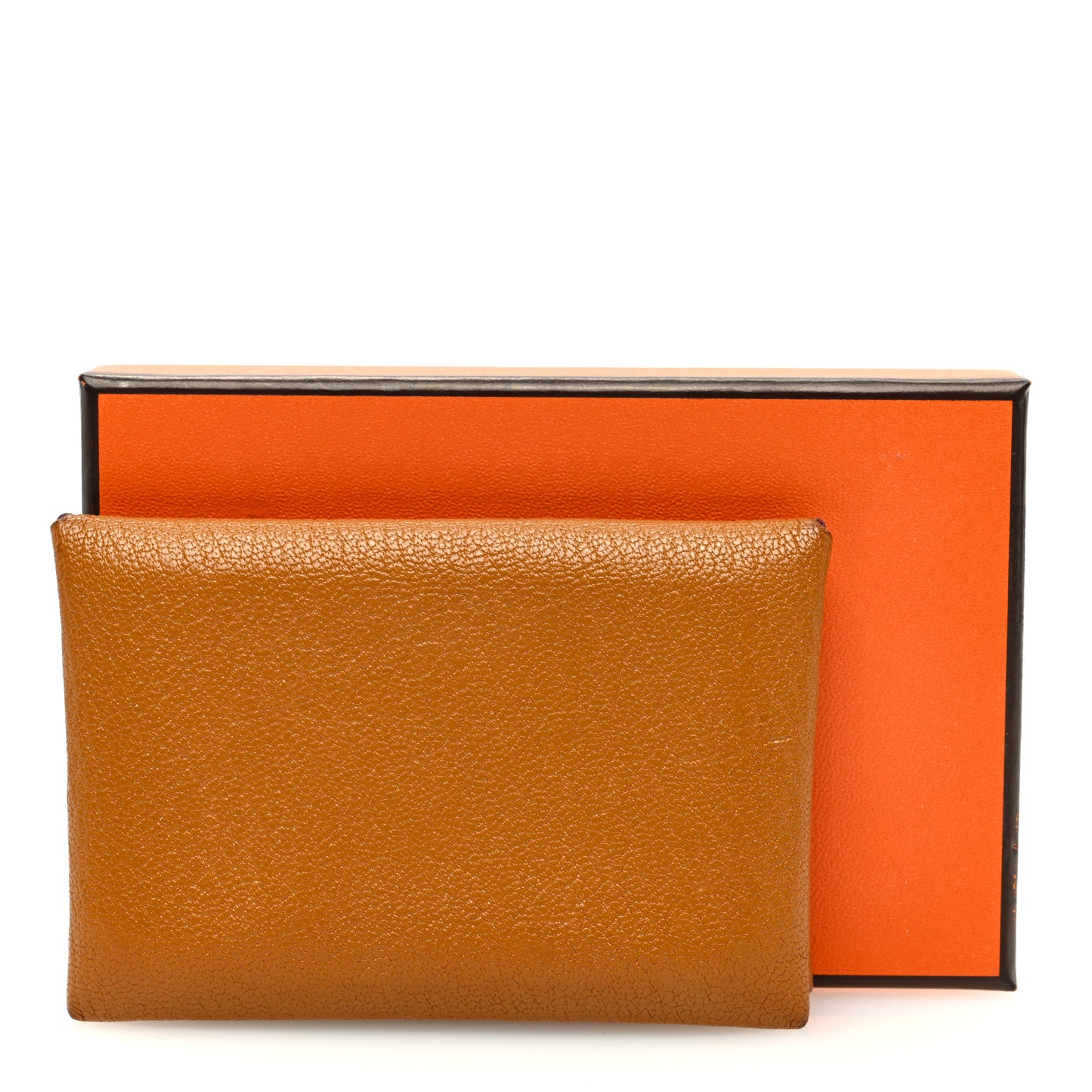 Chevre Mysore Verso Calvi Card Case Caramel Rose Shocking