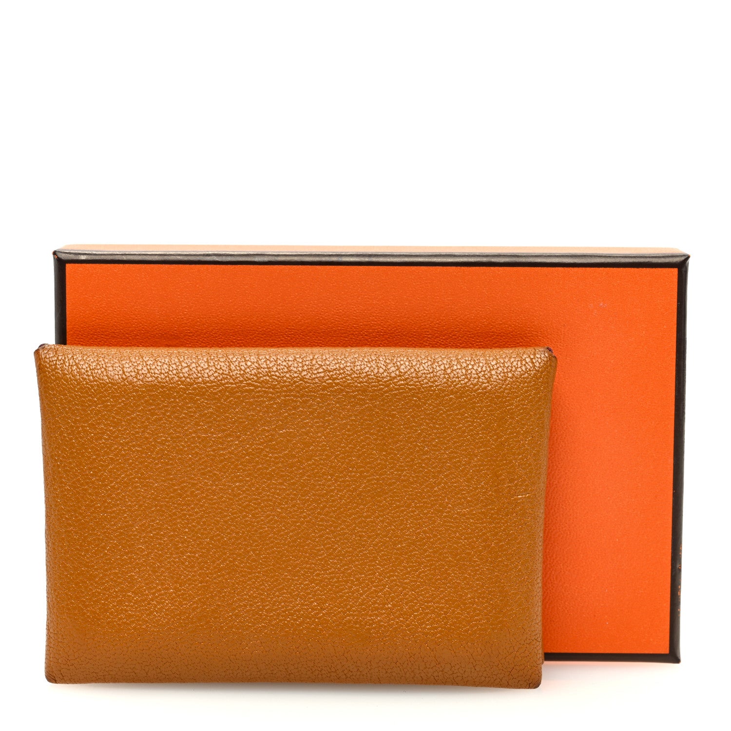 Hermes Chevre Mysore Verso Calvi Card Case Caramel Rose Shocking 8 of 8