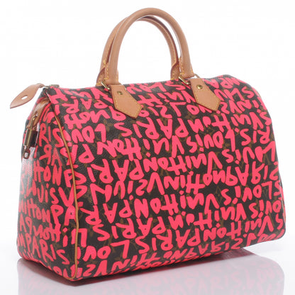 Louis Vuitton Monogram Graffiti Speedy 30 Fuchsia 3 of 7