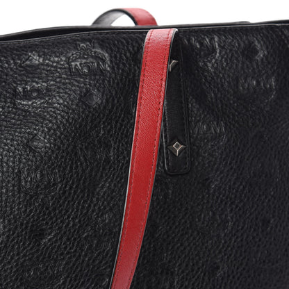 MCM Calfskin Ottomar Monogram Medium Klara Shopper Tote Black 12 of 15