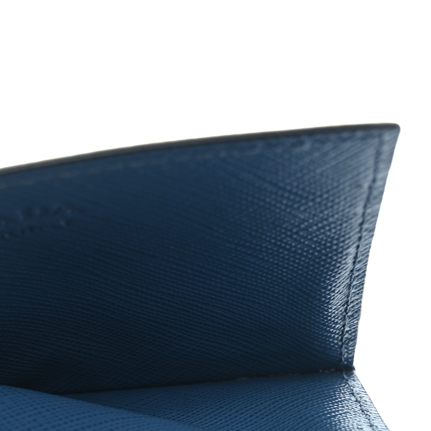 Prada Saffiano Triangle Card Case Blue 5 of 6