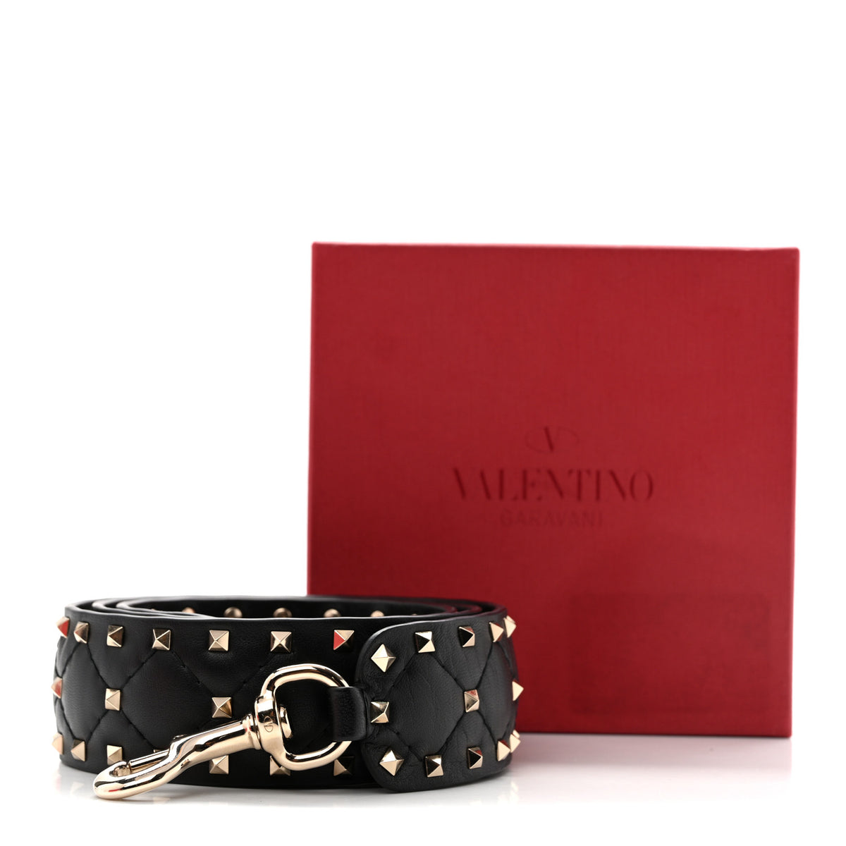 Valentino Garavani Lambskin Rockstud Spike Shoulder Strap Black 4 of 4