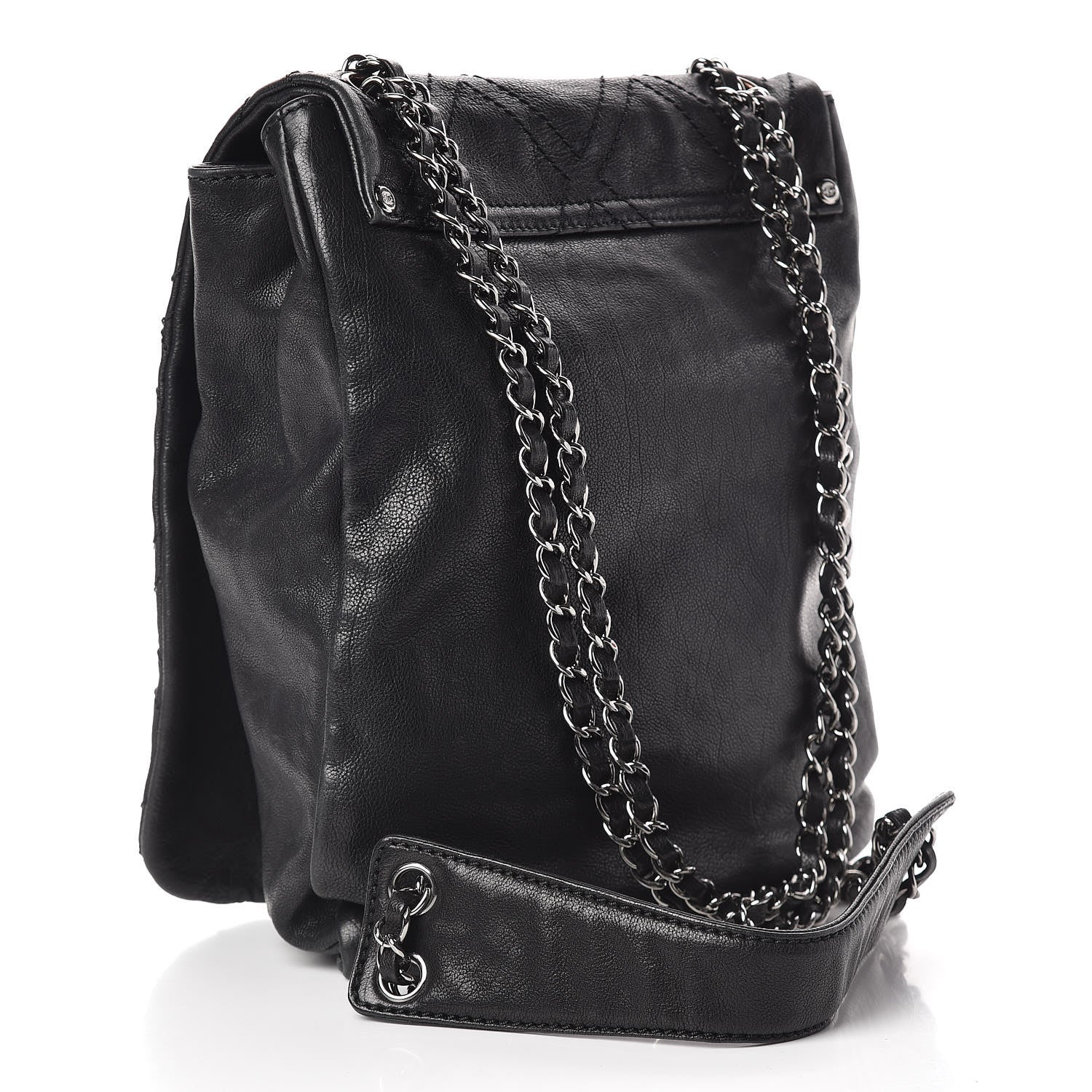 Chanel Calfskin Diamond Stitch Large Messenger Black 3 of 13