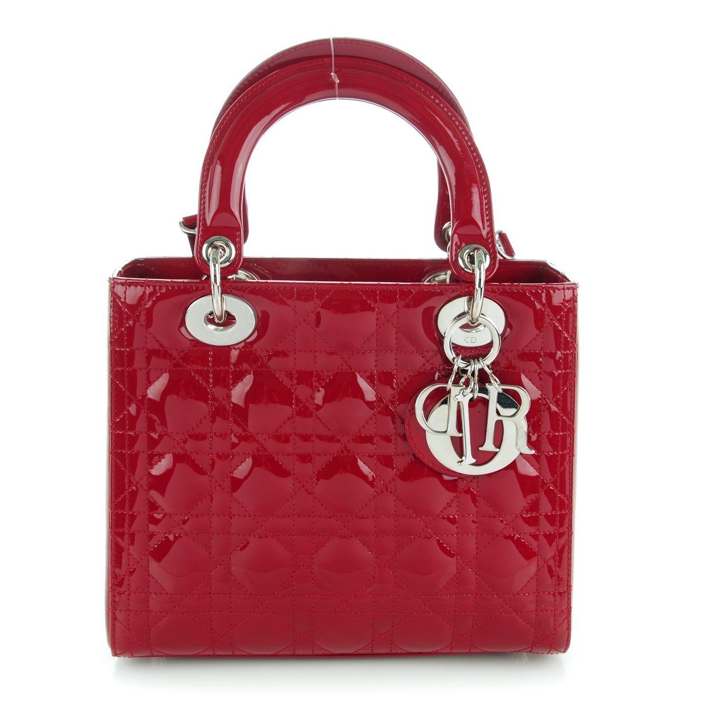 Patent Cannage Medium Lady Dior Red