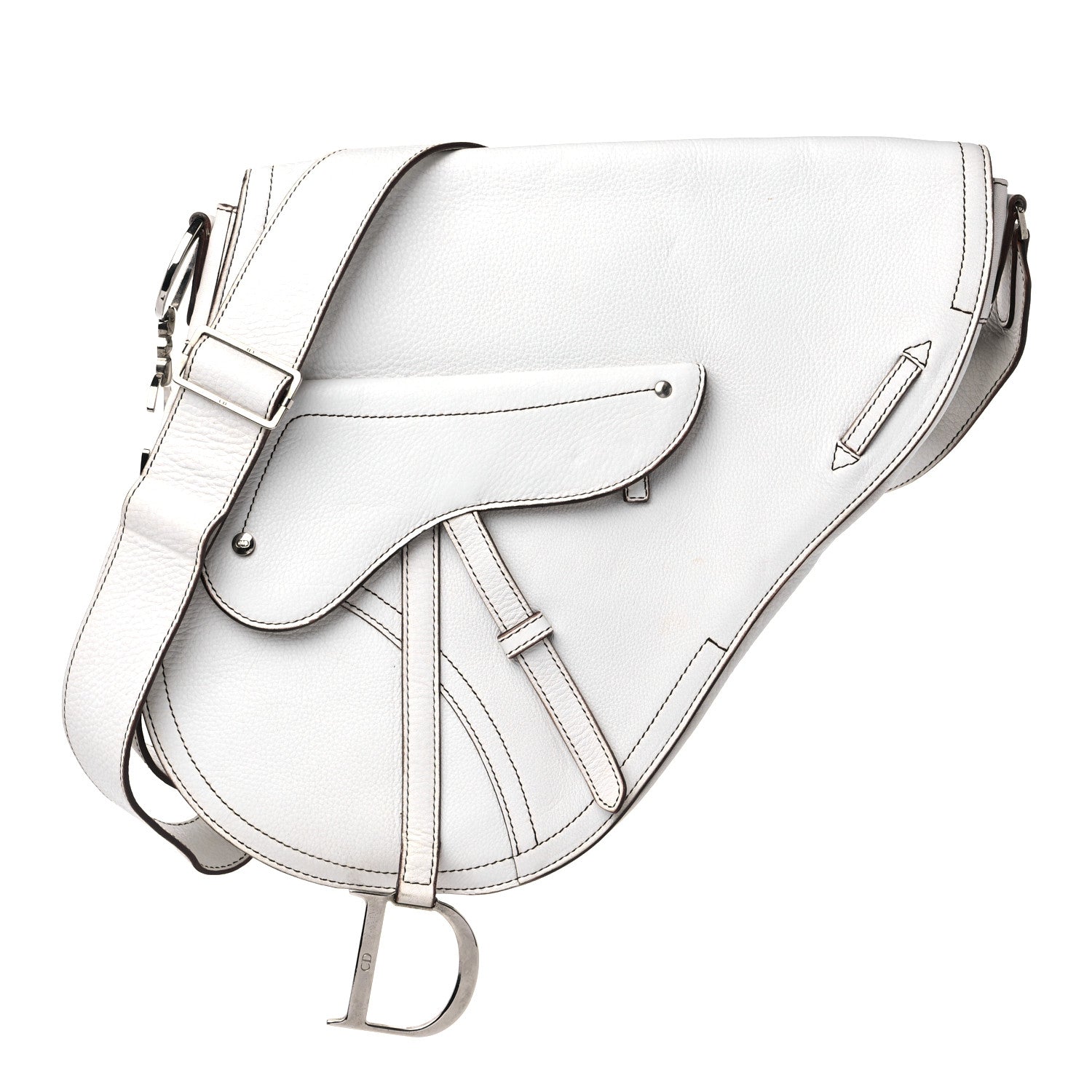 Christian Dior Calfskin Baudrier Saddle Bag White 1 of 16