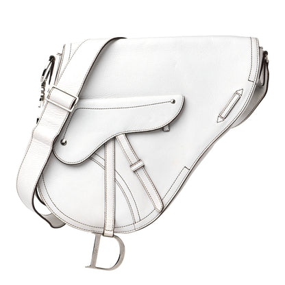 Christian Dior Calfskin Baudrier Saddle Bag White 1 of 16