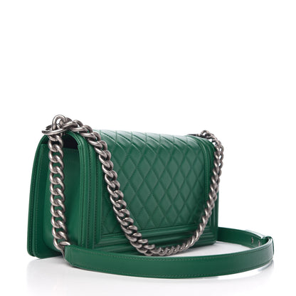 Chanel Lambskin Quilted Medium Boy Flap Green 3 of 10