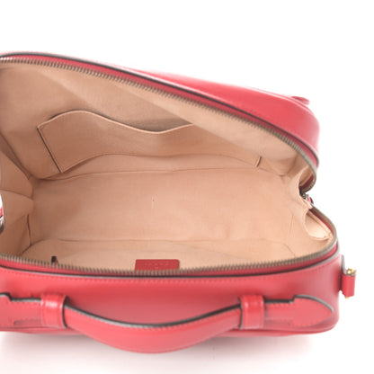 Gucci Calfskin Matelasse Sylvie Web Small GG Marmont Top Handle Shoulder Bag Hibiscus Red 5 of 11