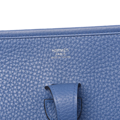 Hermes Taurillon Clemence Evelyne III PM Bleu Agate 8 of 11
