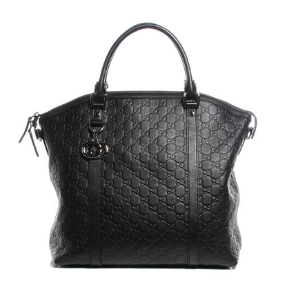 Gucci Guccissima Large GG Charm Convertible Dome Satchel Black 1 of 7