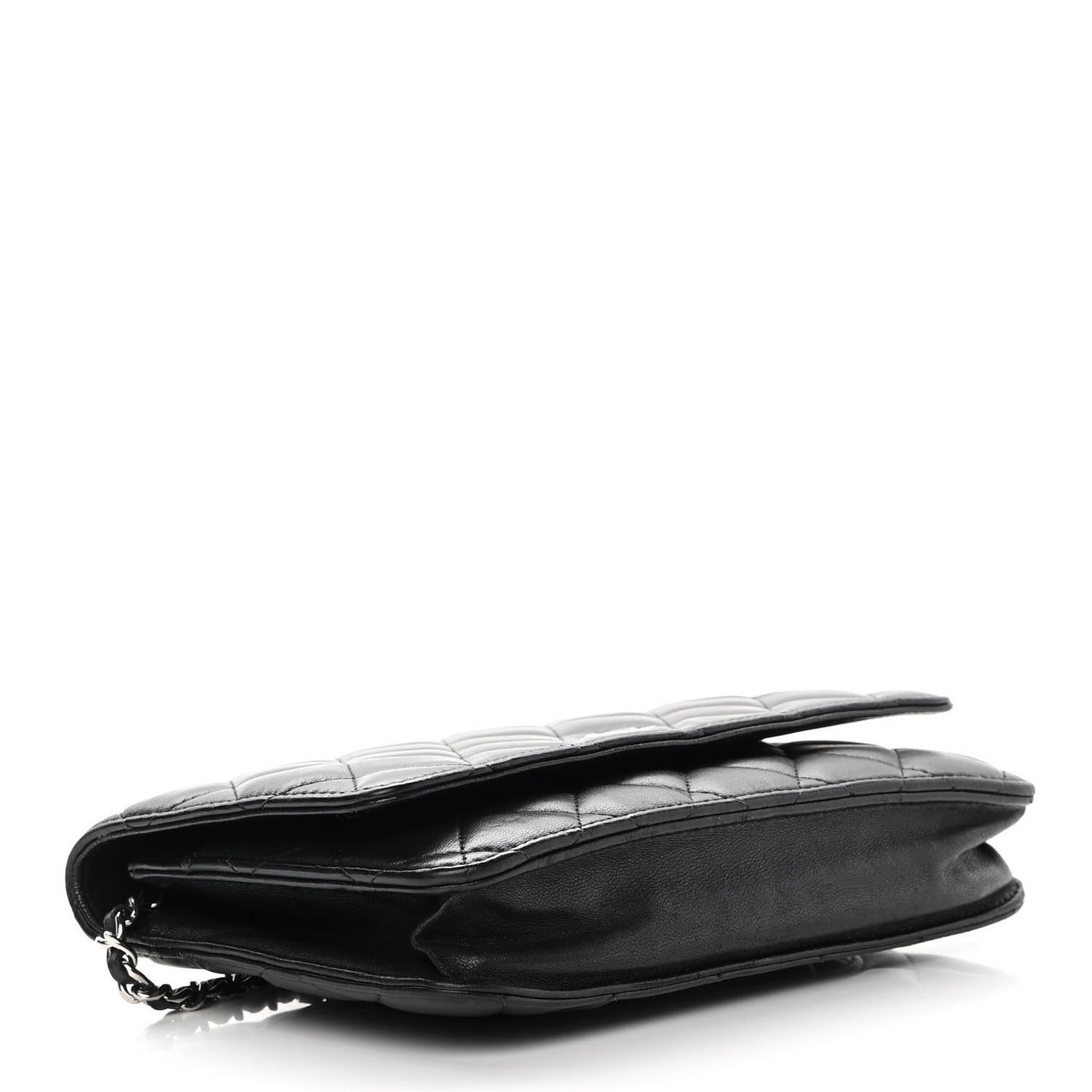 Lambskin Quilted Wallet On Chain WOC Black