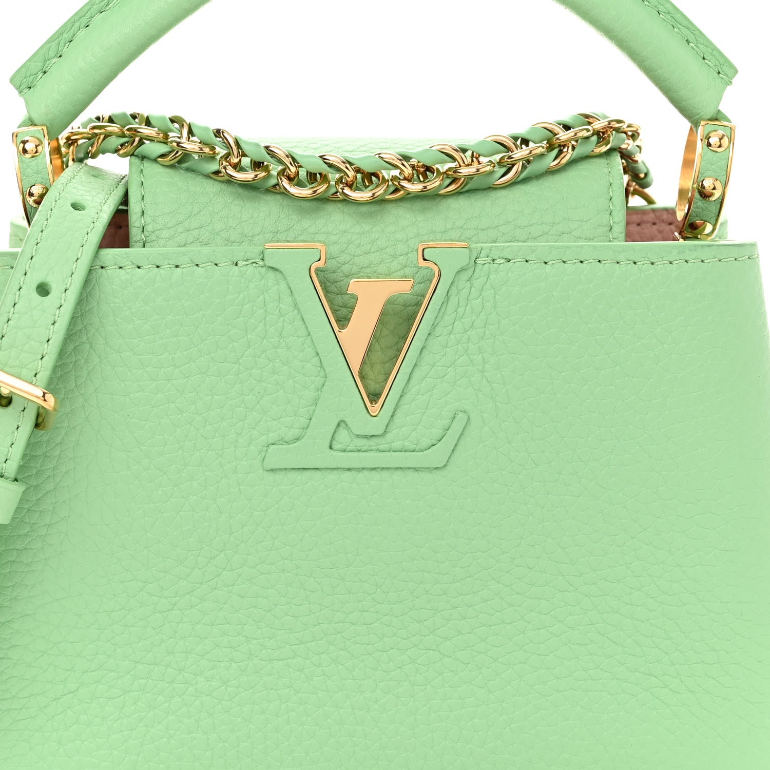 Louis Vuitton Taurillon Mini Capucines Vert Pomme 7 of 9