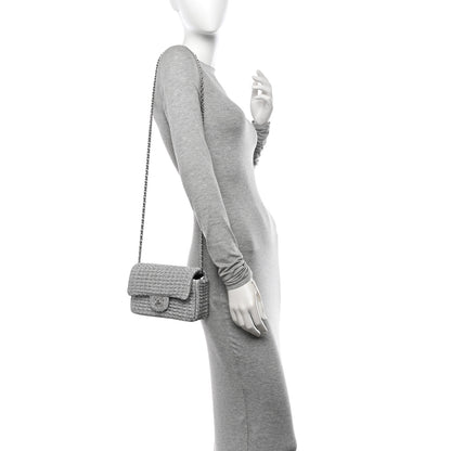 Chanel Metallic Woven Fabric Mini Rectangular Flap Silvery 2 of 11