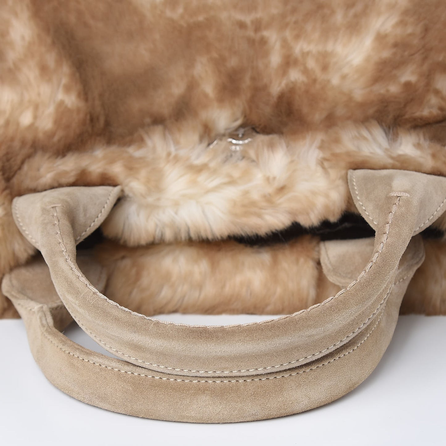 Eco Lapin Faux Fur Open Top Tote Cipria