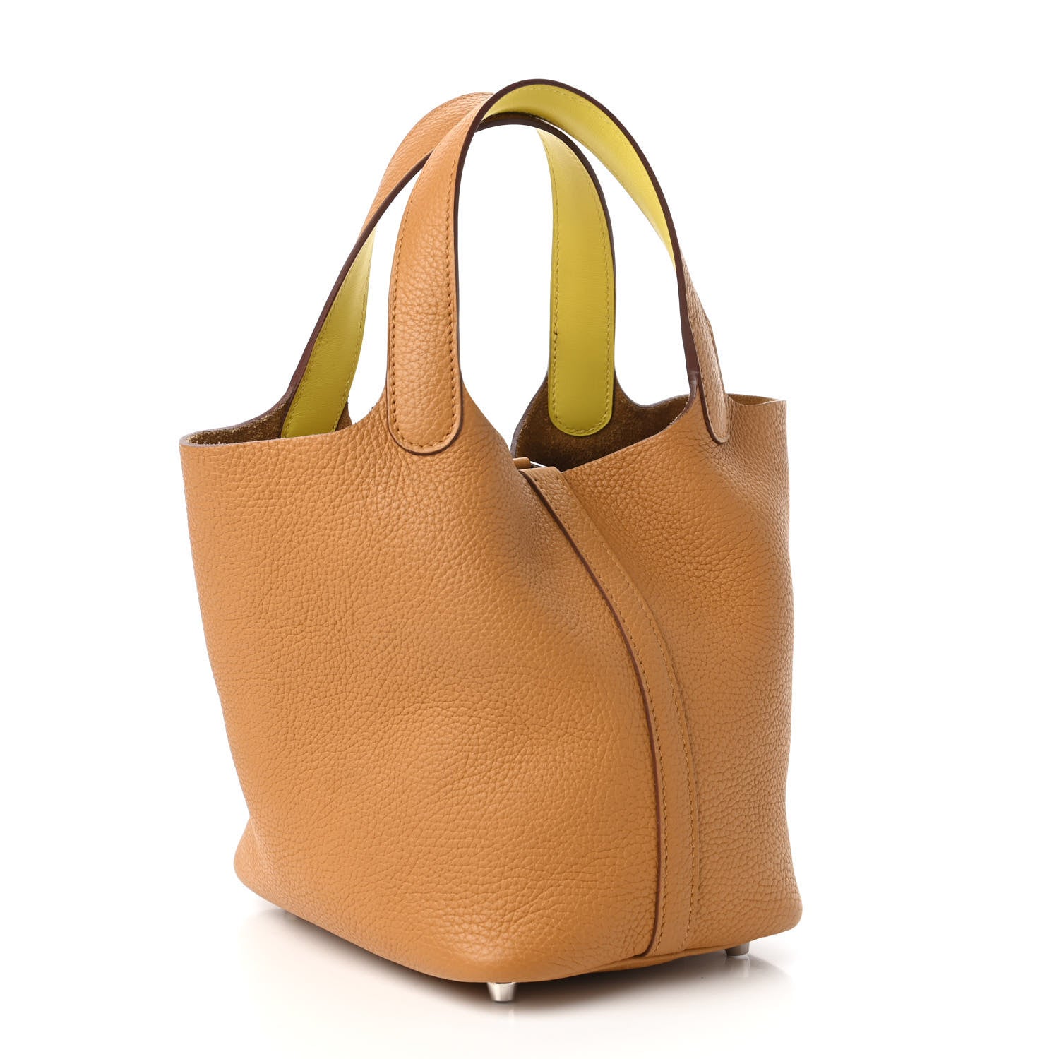 Hermes Taurillon Clemence Swift Eclat Picotin Lock 18 PM Sesame Lime 3 of 11