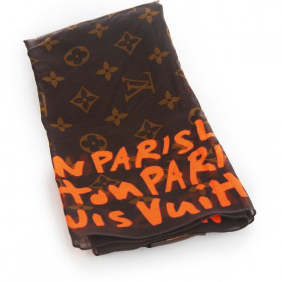 Louis Vuitton Cotton Graffiti Bandana Orange 3 of 6