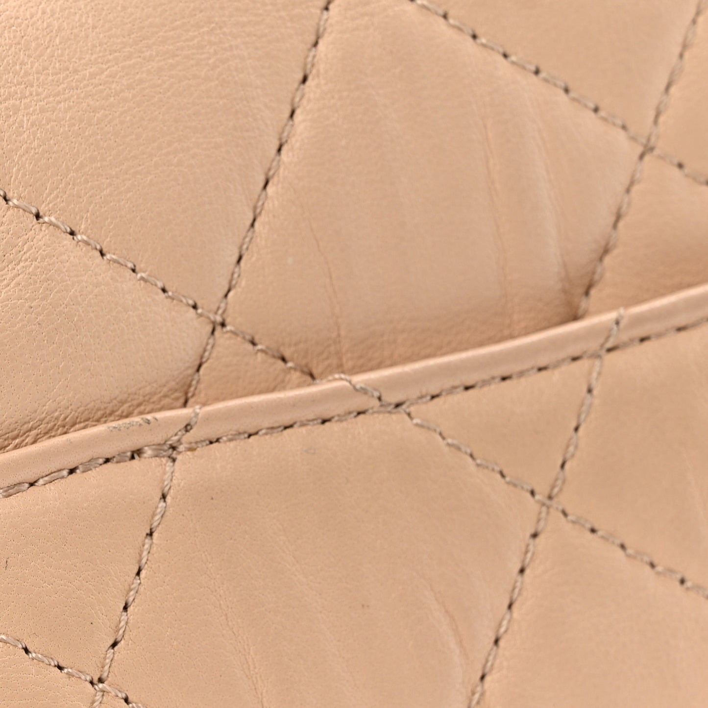 Crumpled Lambskin Quilted Small CC Links Top Handle Flap Beige