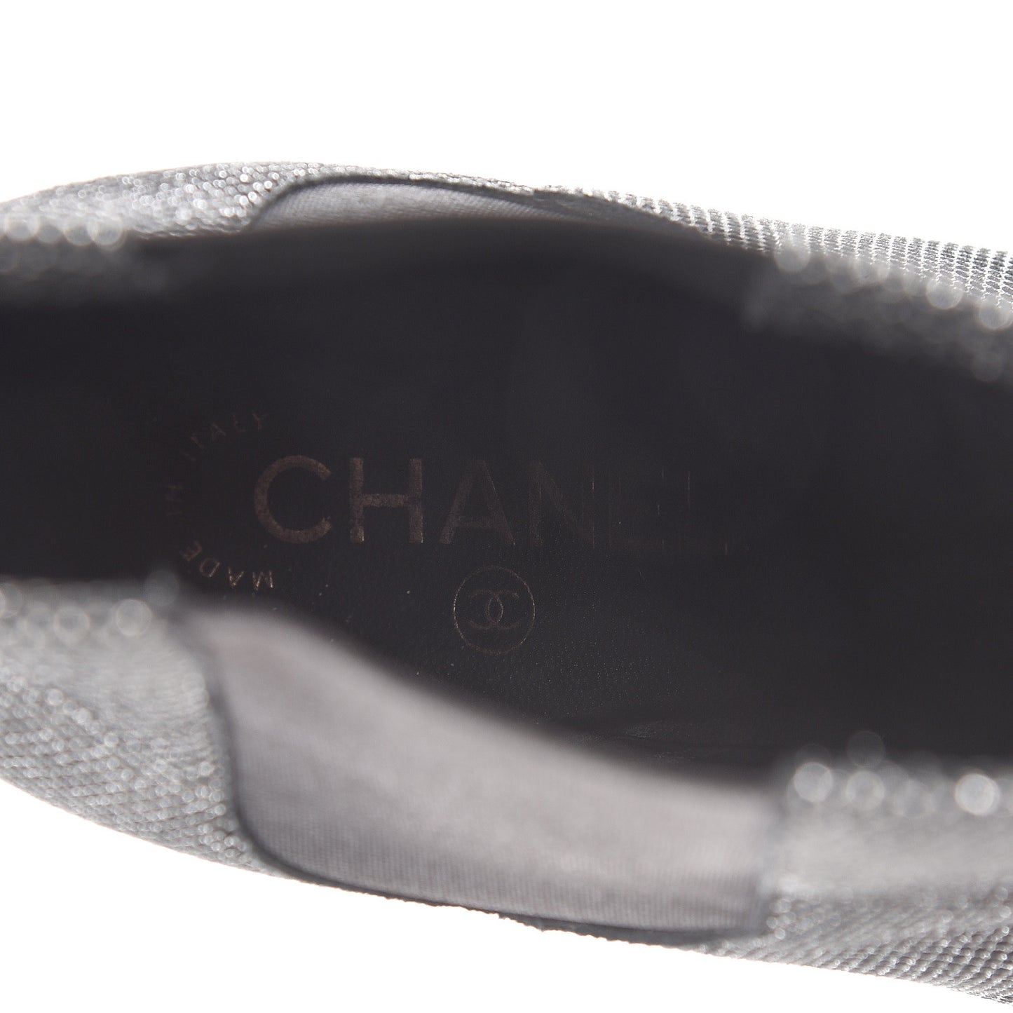 Mesh CC Cap Toe Ankle Boots 42 Argent Black
