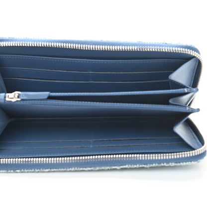 Chanel Canvas Deauville Large Zip Around Wallet Blue 5 of 8