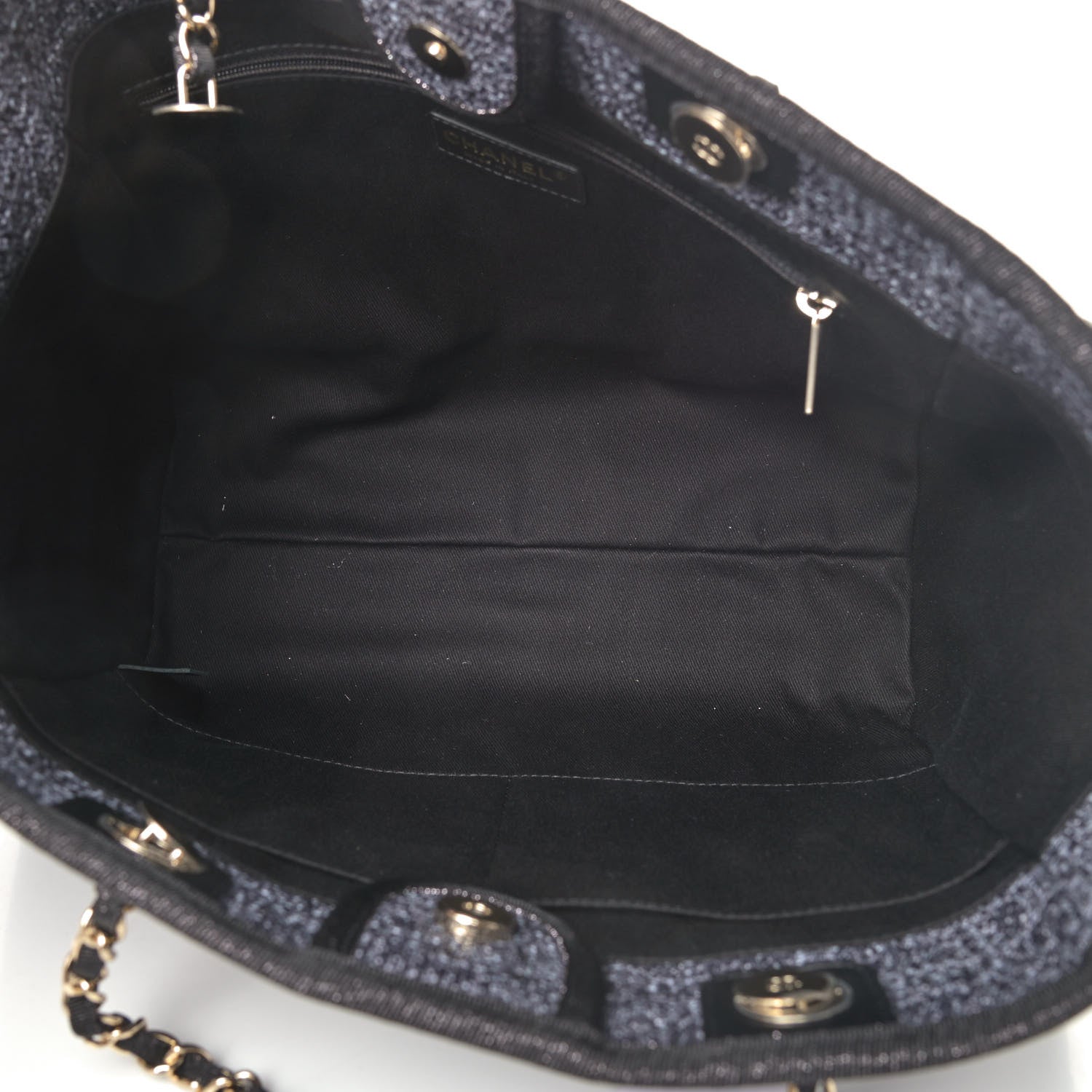 Chanel Lurex Boucle Small Deauville Tote Black 4 of 4