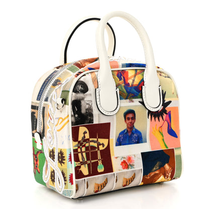 Christian Louboutin Crepe Satin Calfskin Nano Collage Marie Jane Top Handle Snow Platine 3 of 10