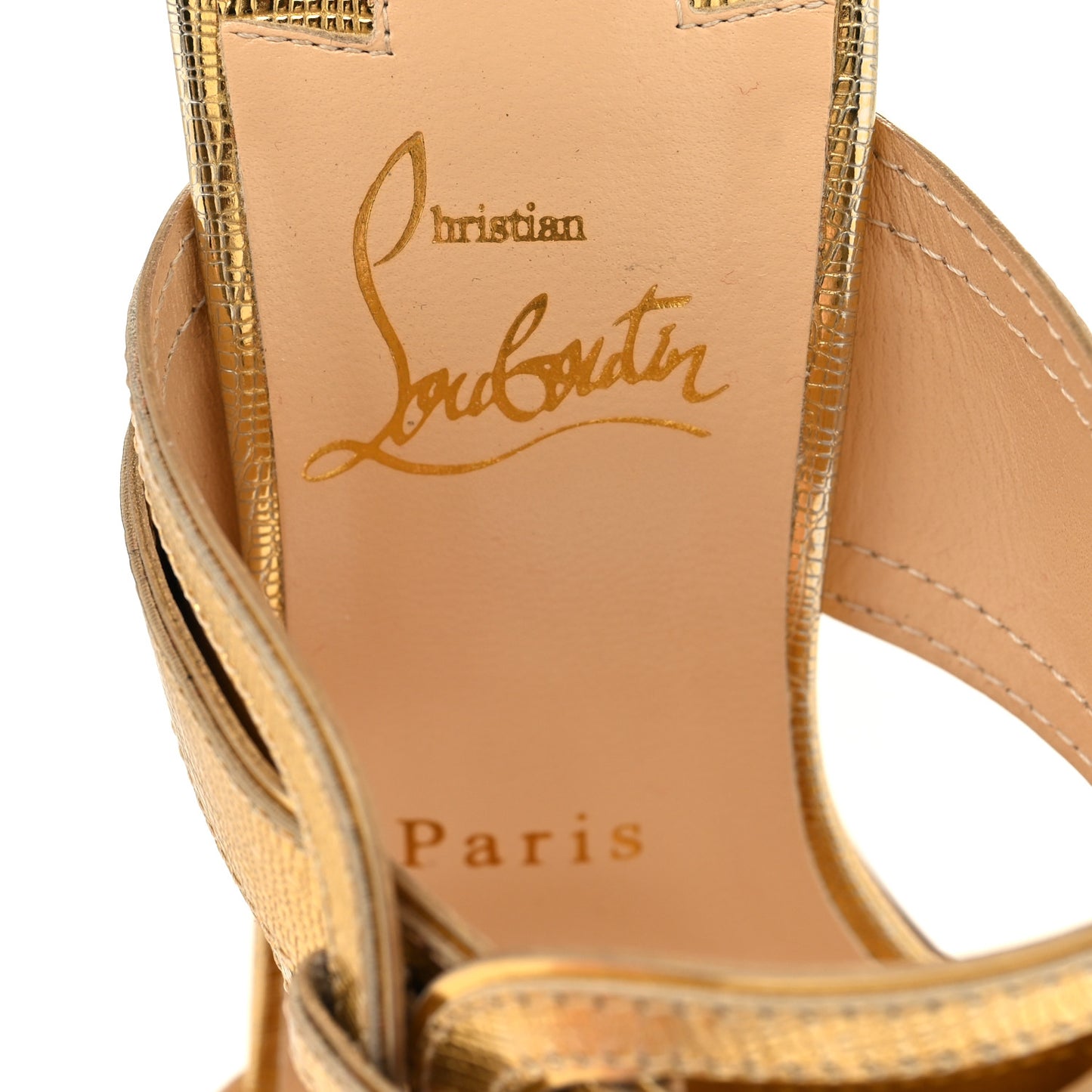 Lame Specchio Balistra 100 Slide Sandals 37.5 Gold