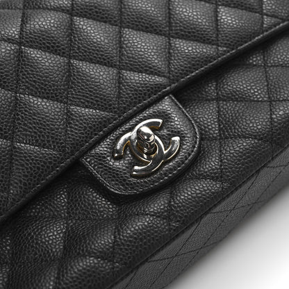 Chanel Caviar Quilted Medium Double Flap Black 12 of 13