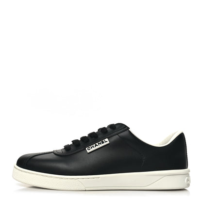 Chanel Calfskin CC Womens Sneakers 38 Black 1 of 8
